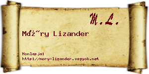 Móry Lizander névjegykártya