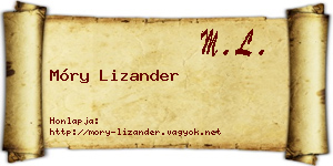 Móry Lizander névjegykártya